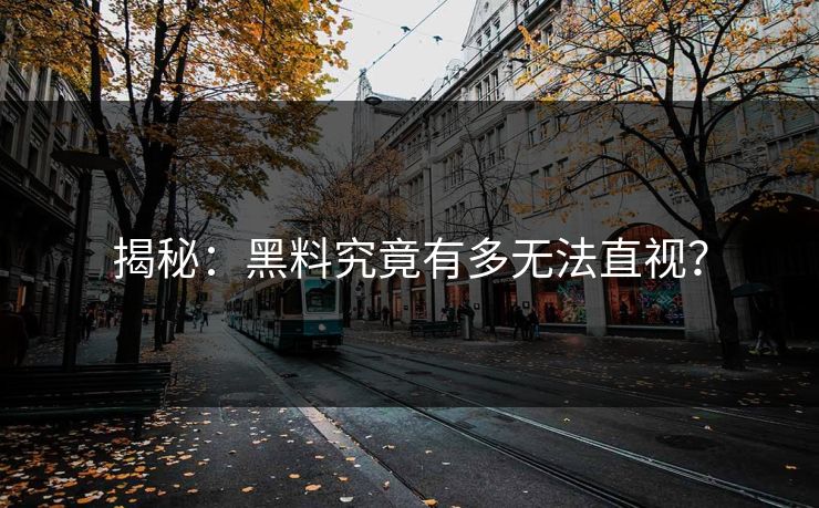 揭秘：黑料究竟有多无法直视？