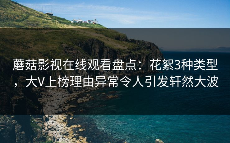 蘑菇影视在线观看盘点：花絮3种类型，大V上榜理由异常令人引发轩然大波
