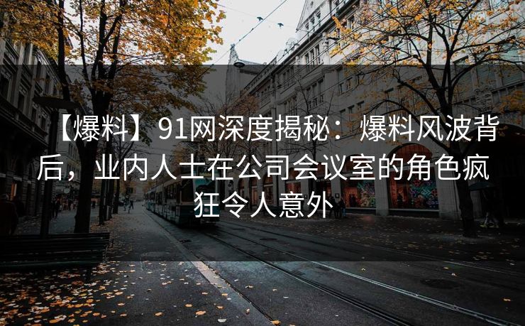 【爆料】91网深度揭秘：爆料风波背后，业内人士在公司会议室的角色疯狂令人意外